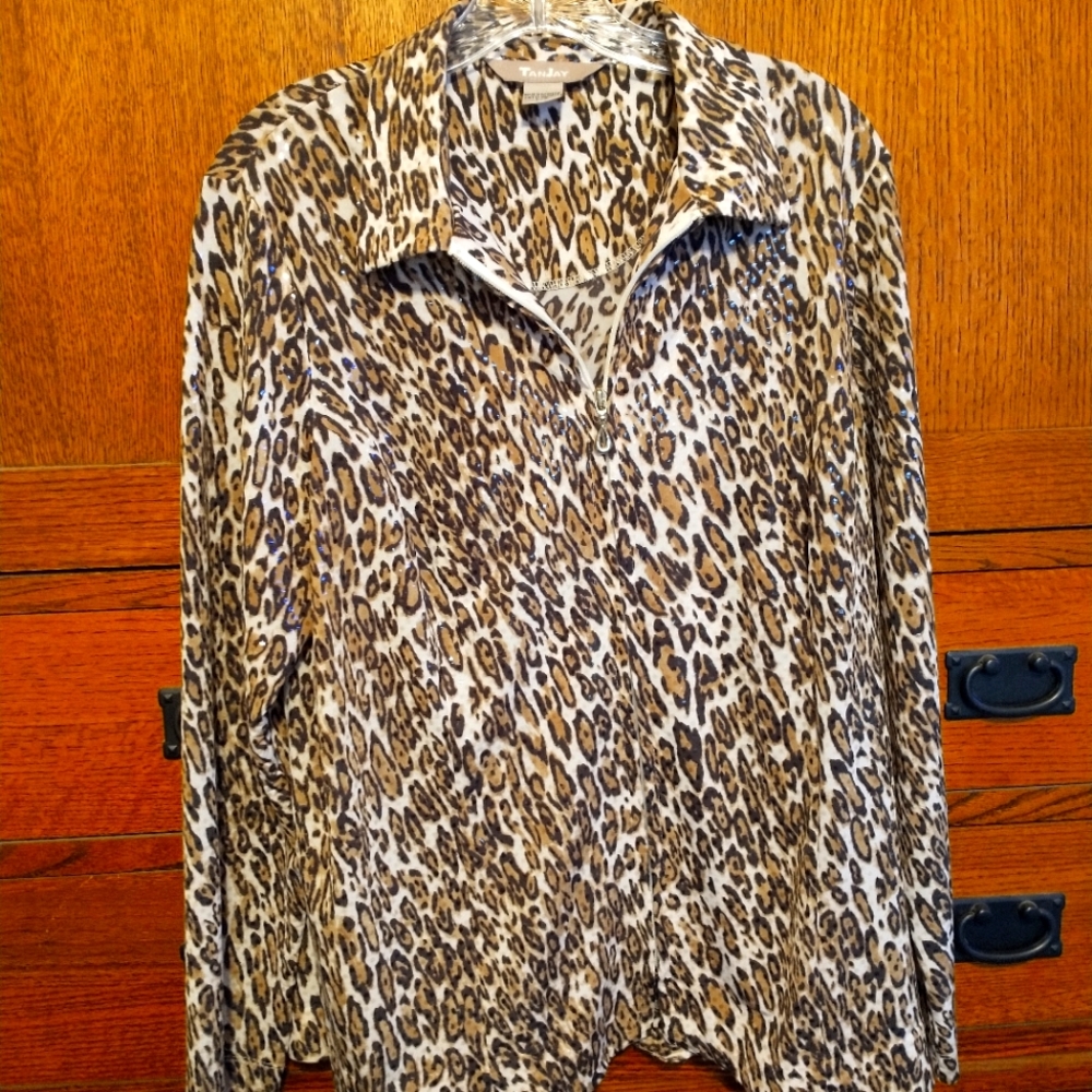 Leopard Print Jacket - Lightweight, Sparkling Leopard print